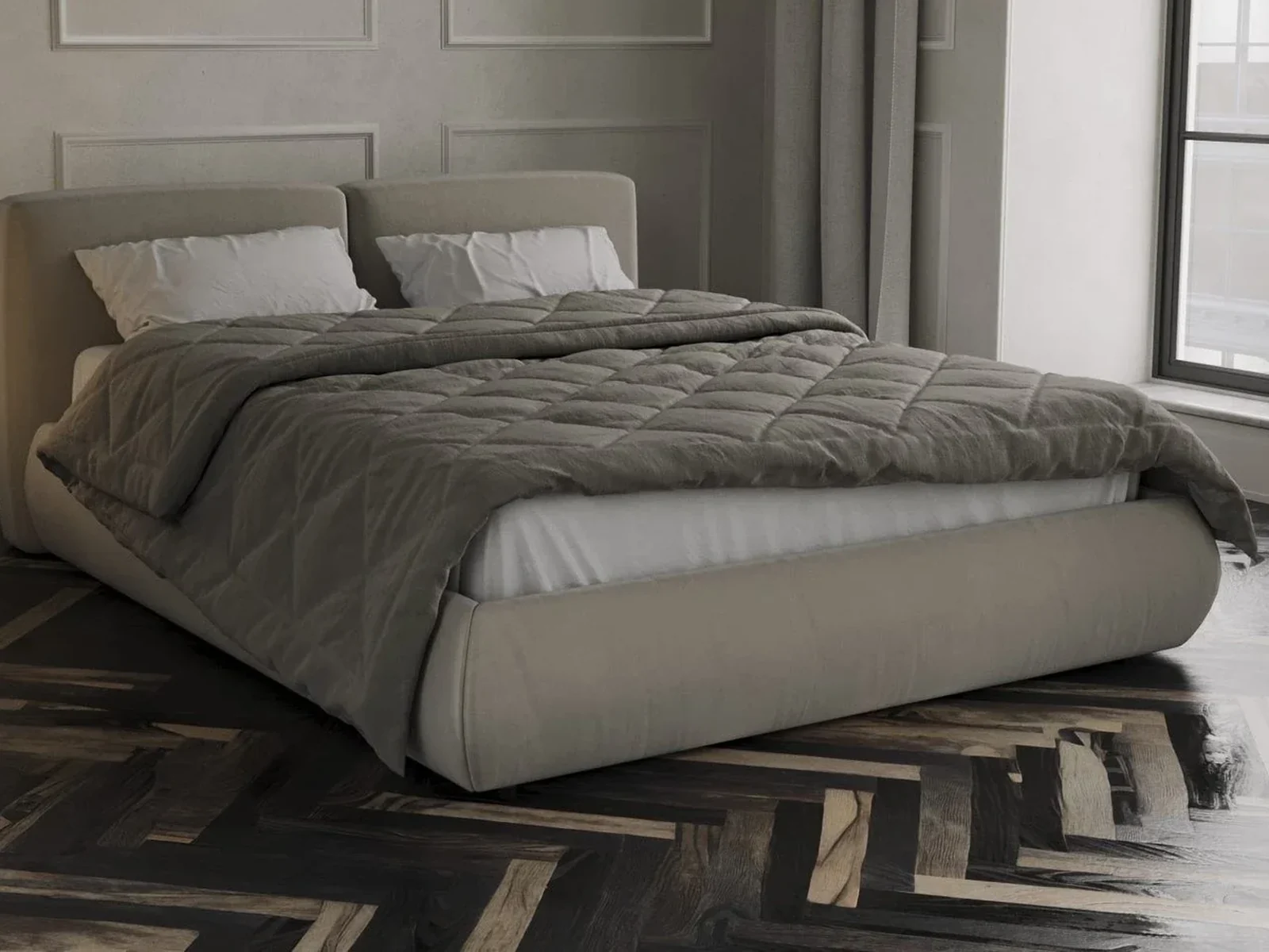 Bed Ronda 3D form and proportions