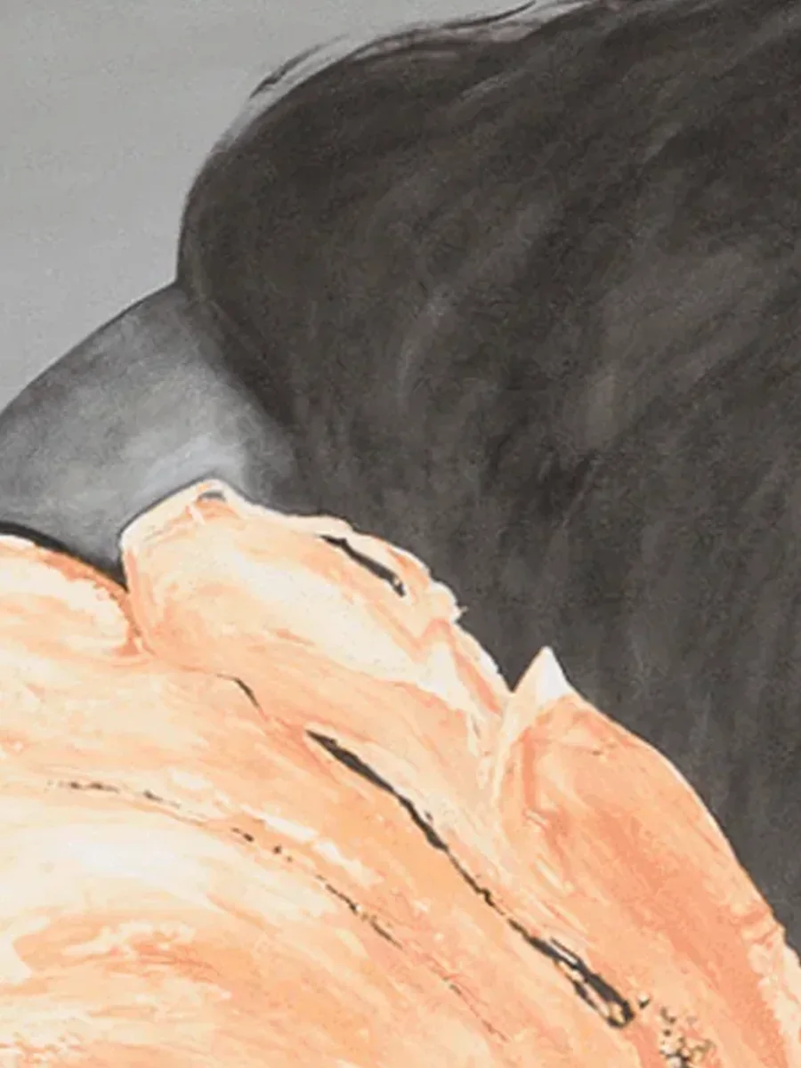 Close-up of Portrait in Amber texture and finish