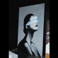 Portrait Study art panel — angle view
