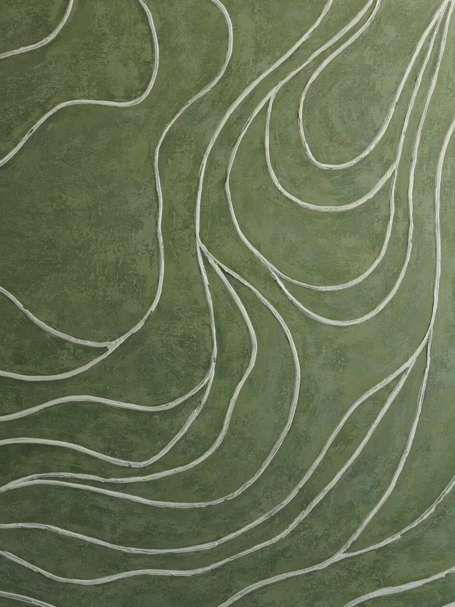Verdant Relief art panel in a Riyadh interior