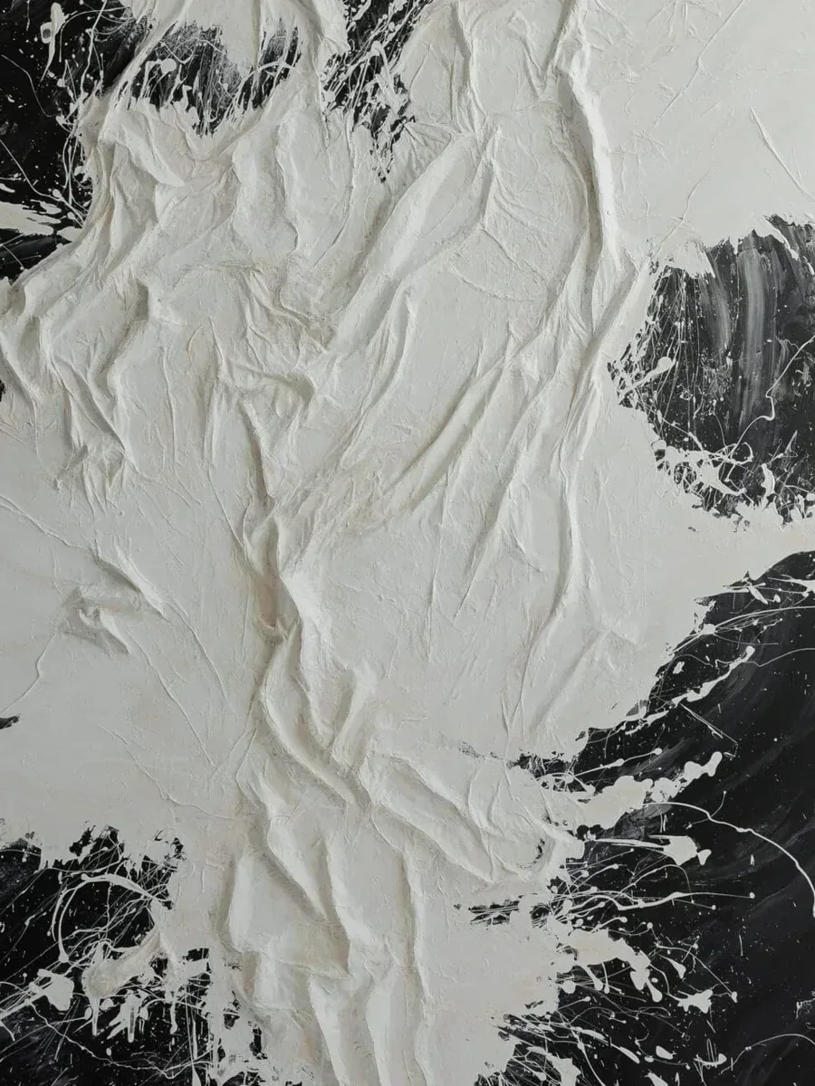 Monochrome Marble art panel in a warm, neutral Riyadh interior