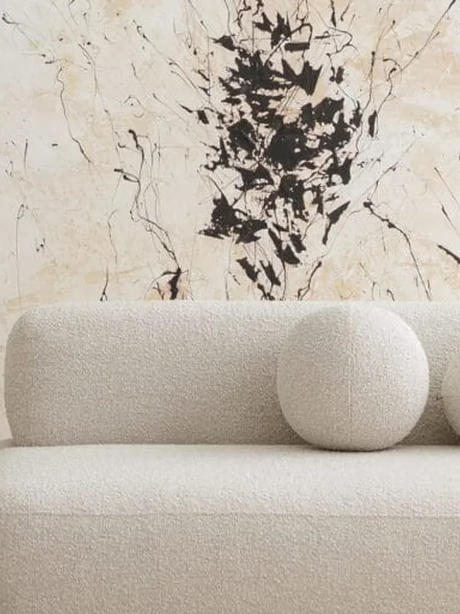 Floral Splatter art panel in a Riyadh interior