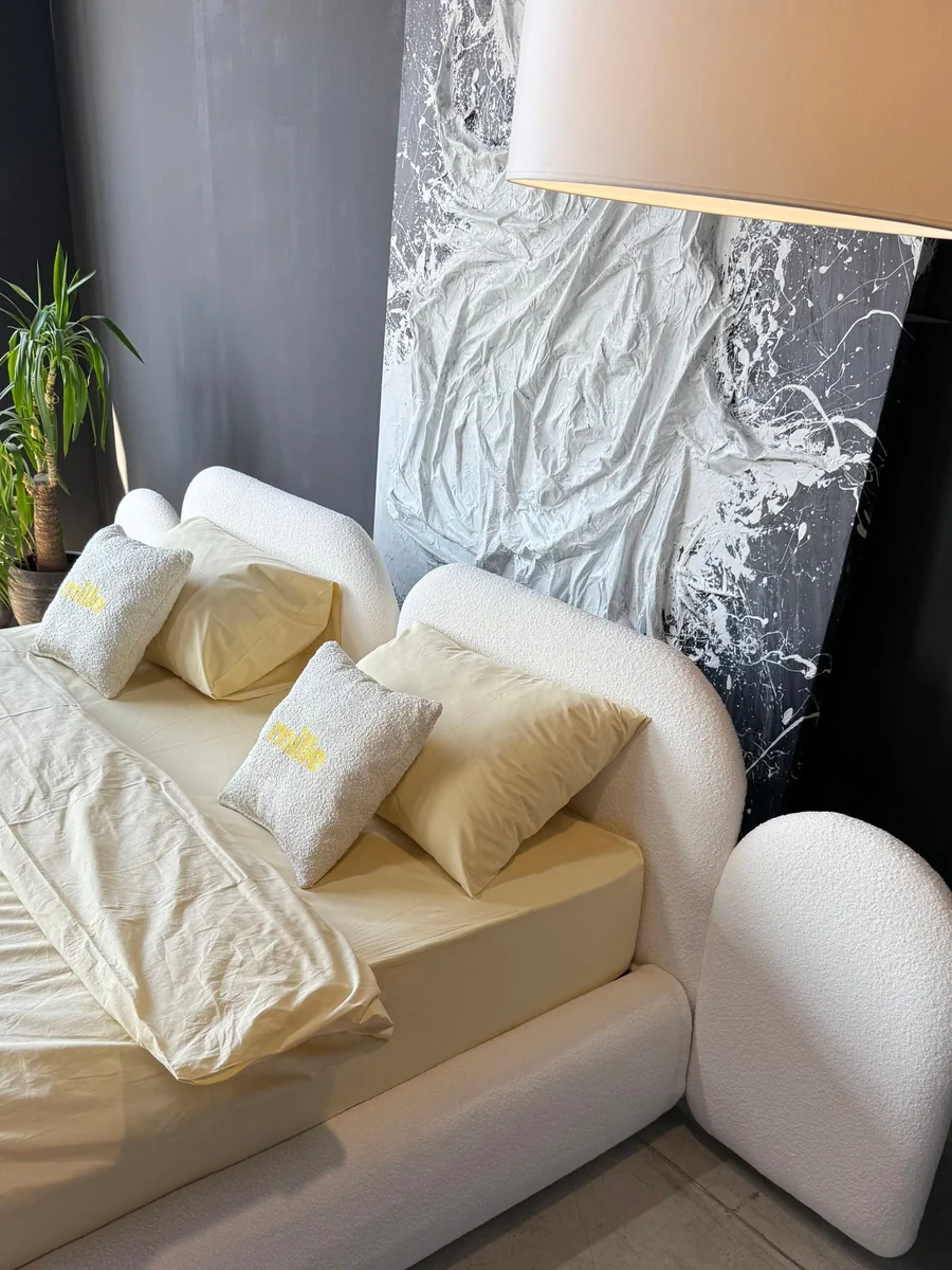 Amalfi bed in a warm, neutral Riyadh interior
