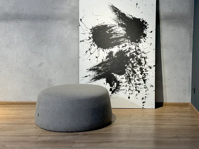 Charcoal Abstract art panel