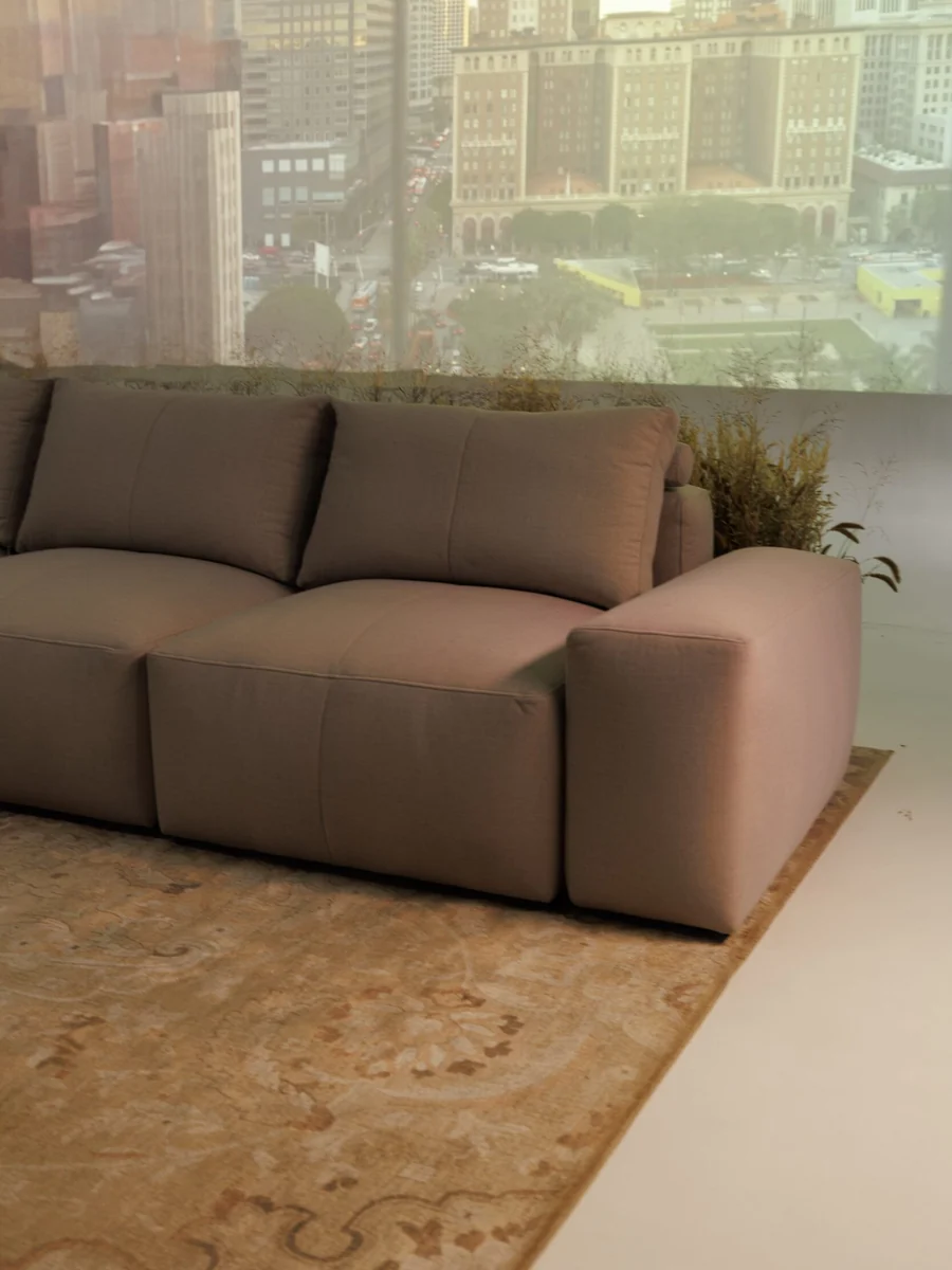 Close-up of Amos A17 upholstery and craftsmanship