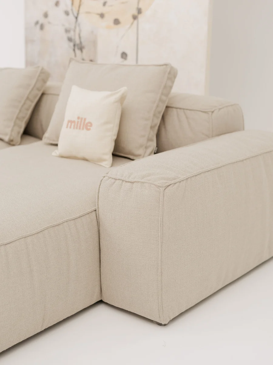 Close-up of Houston H76 fabric upholstery and stitching