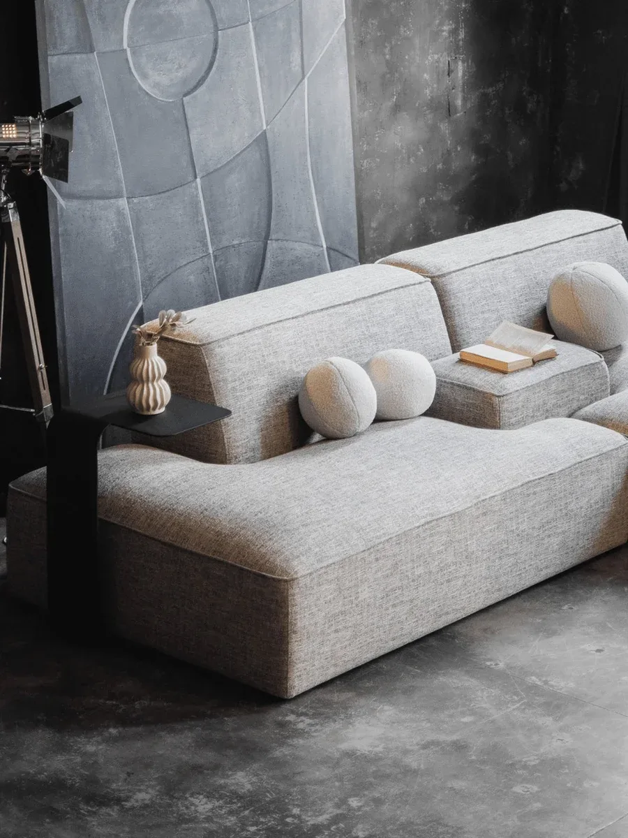 Close-up of Kingston C201 fabric upholstery and stitching