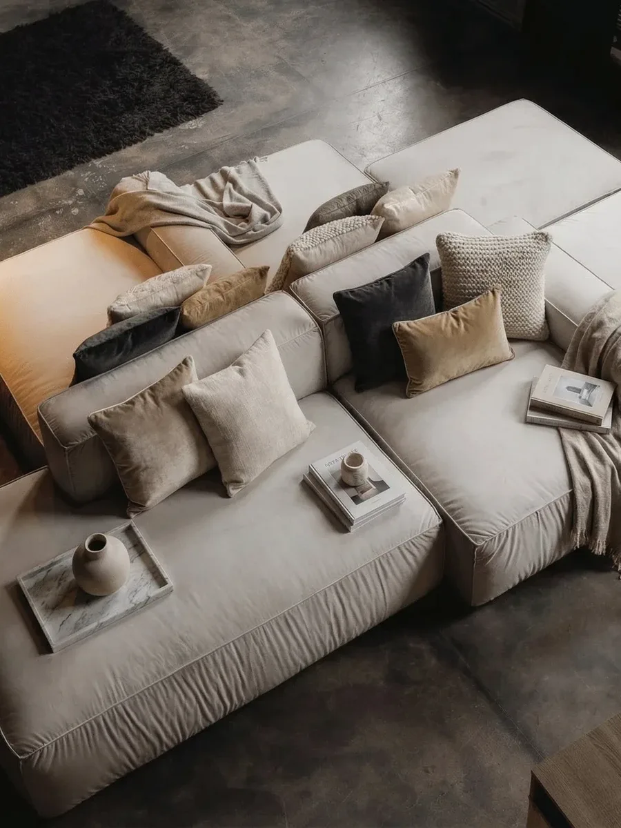 Close-up of Milano C100 fabric upholstery and stitching