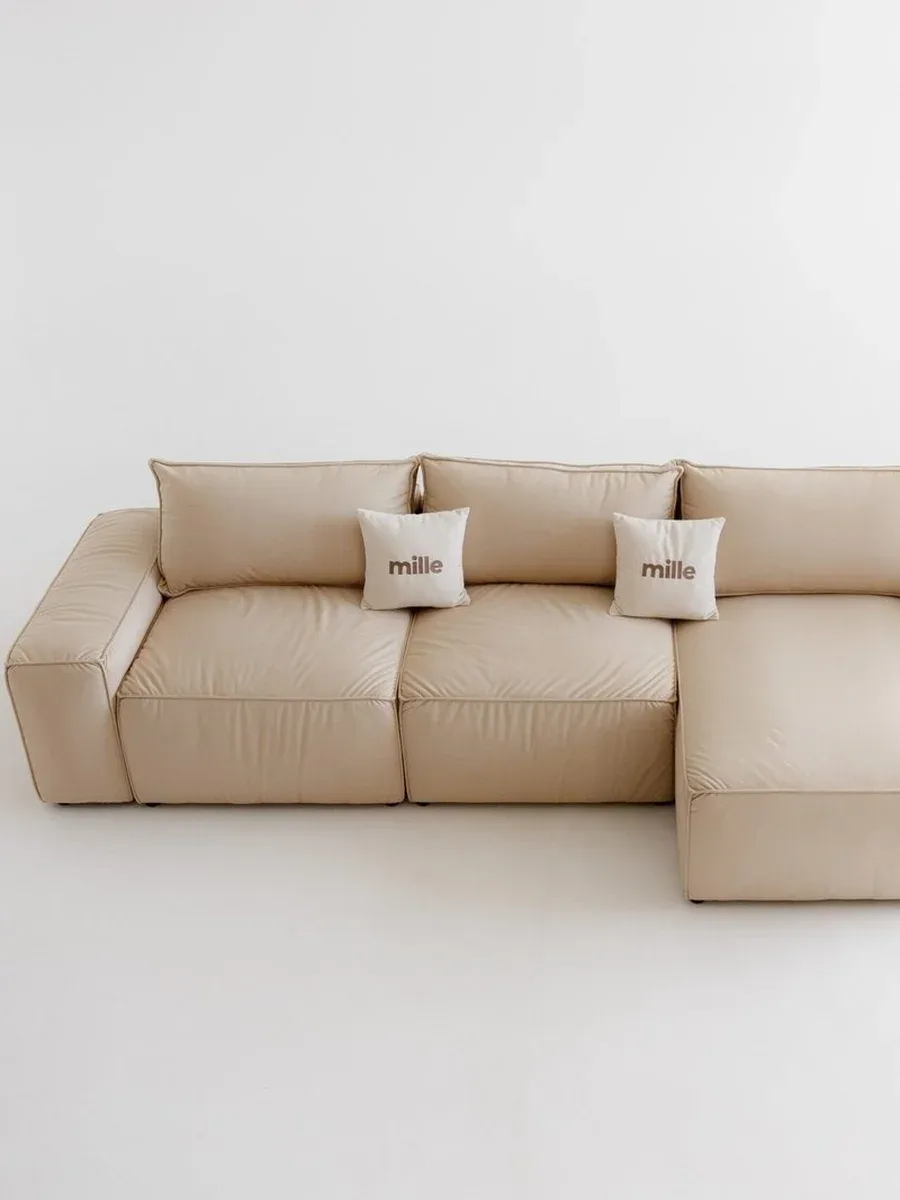 Close-up of Milano C264 fabric upholstery and stitching