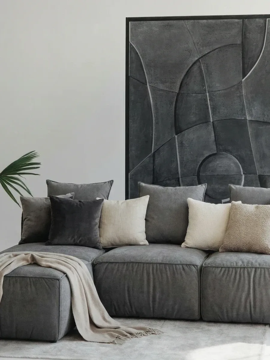 Close-up of Milano C405 fabric upholstery and stitching