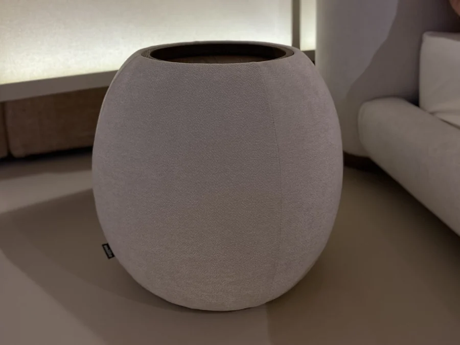 Bruno B1 pouf in a warm, neutral Riyadh interior