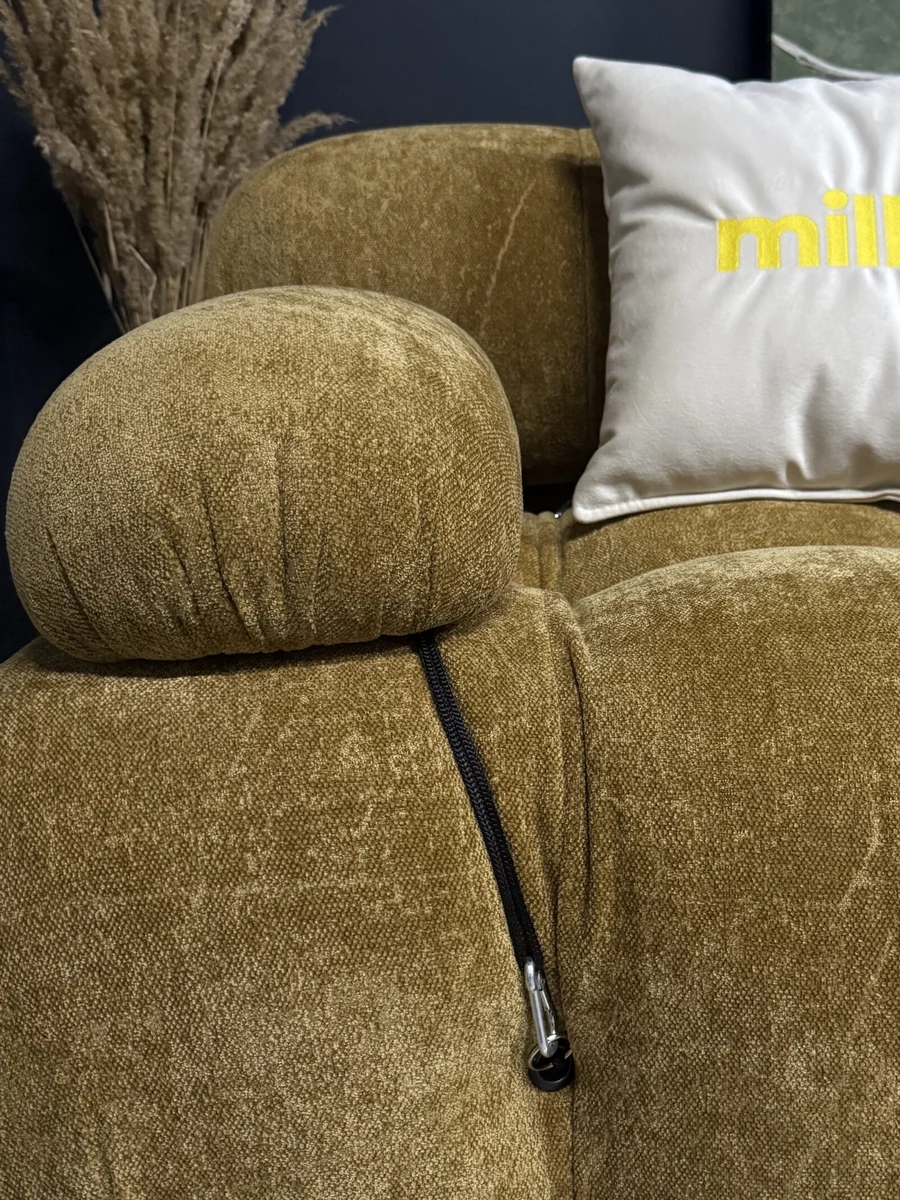 Close-up of Blura upholstery and craftsmanship