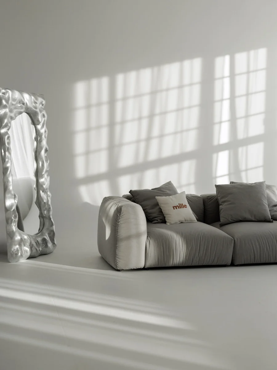 Male M2 sofa in a warm, neutral Riyadh interior