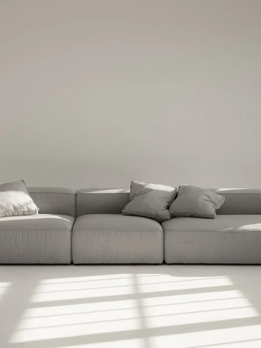 Close-up of Milano S55 fabric upholstery and stitching