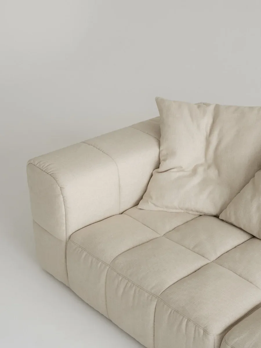 Close-up of Soft C315 fabric upholstery and stitching
