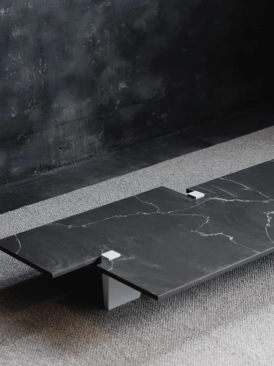 Quartz M1 Marble Coffee Table lifestyle