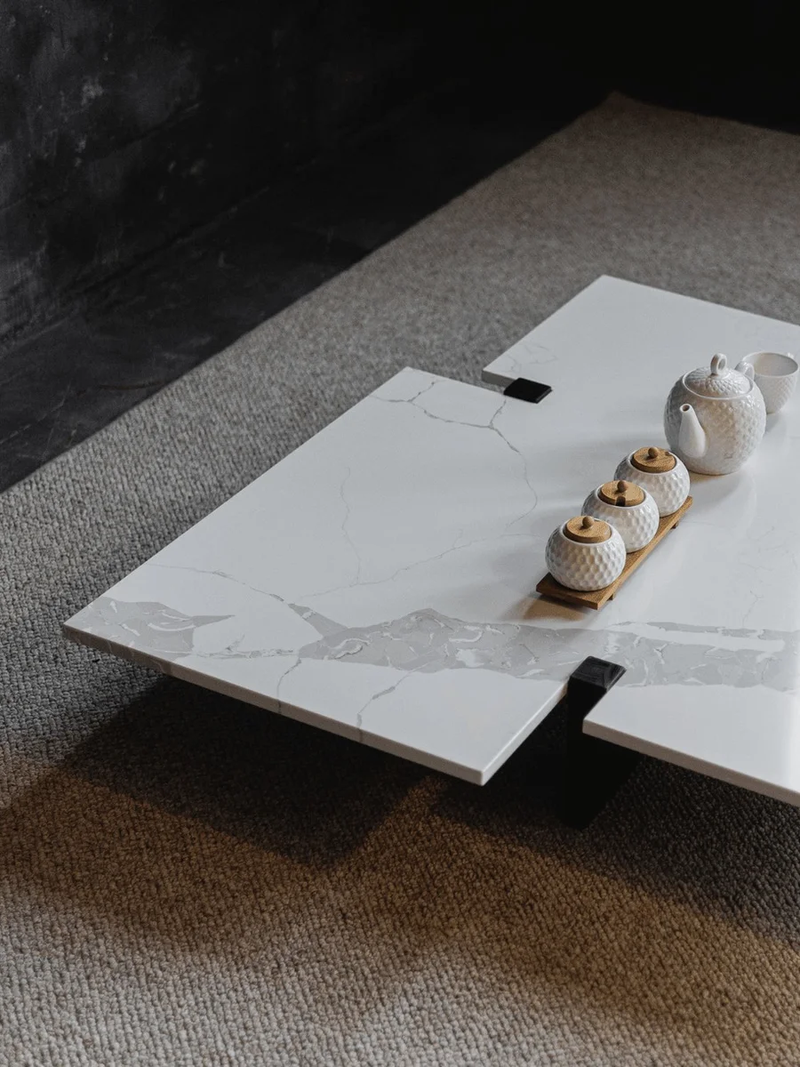 Quartz M2 Large Marble Table lifestyle